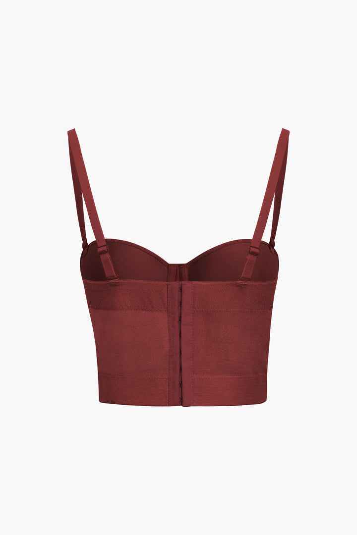 Underwire Mesh Bustier Blouse