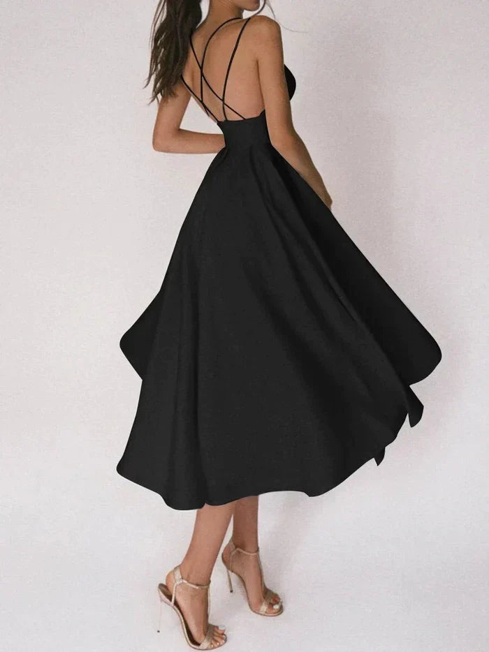 Stylish V-Neck Strappy Dress