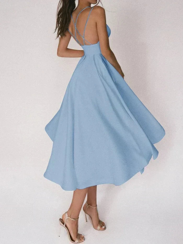 Stylish V-Neck Strappy Dress