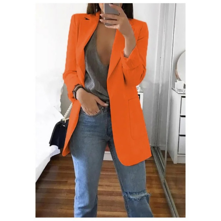 Women's Printed Double-Breasted Blazer - Ideal for Professional Wear