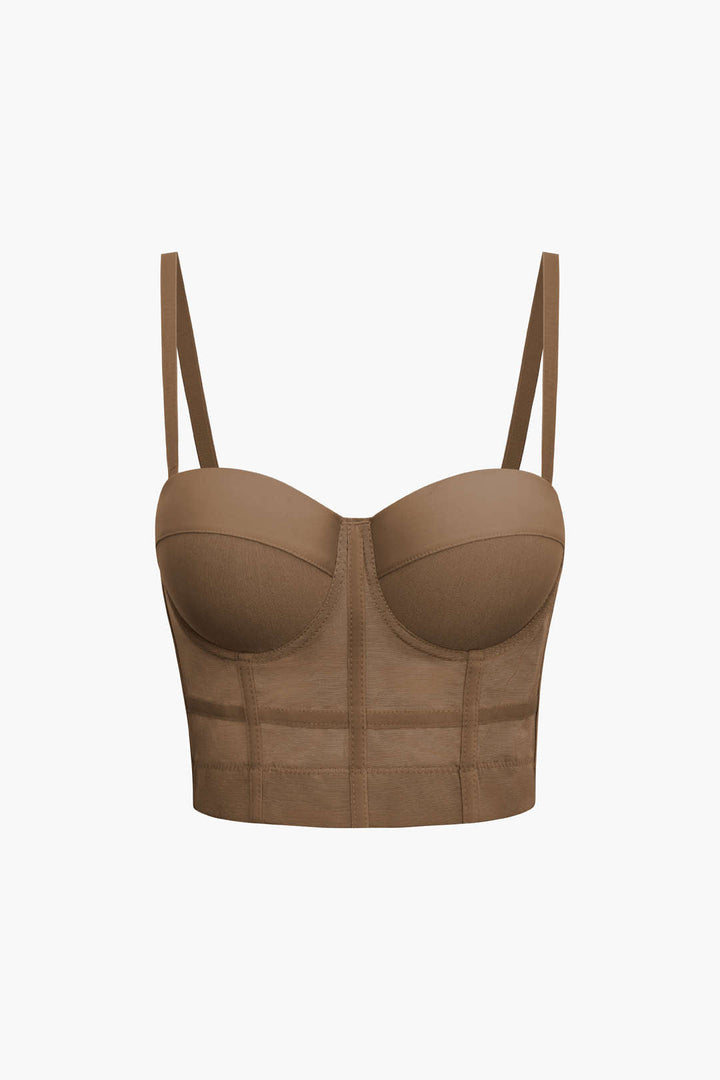 Underwire Mesh Bustier Blouse