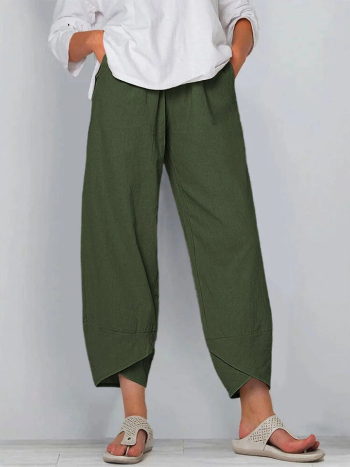 Women's Solid Color Loose Elegant Casual Simple And Ninth Pants