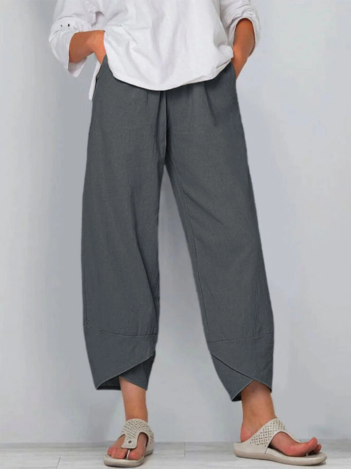 Women's Solid Color Loose Elegant Casual Simple And Ninth Pants