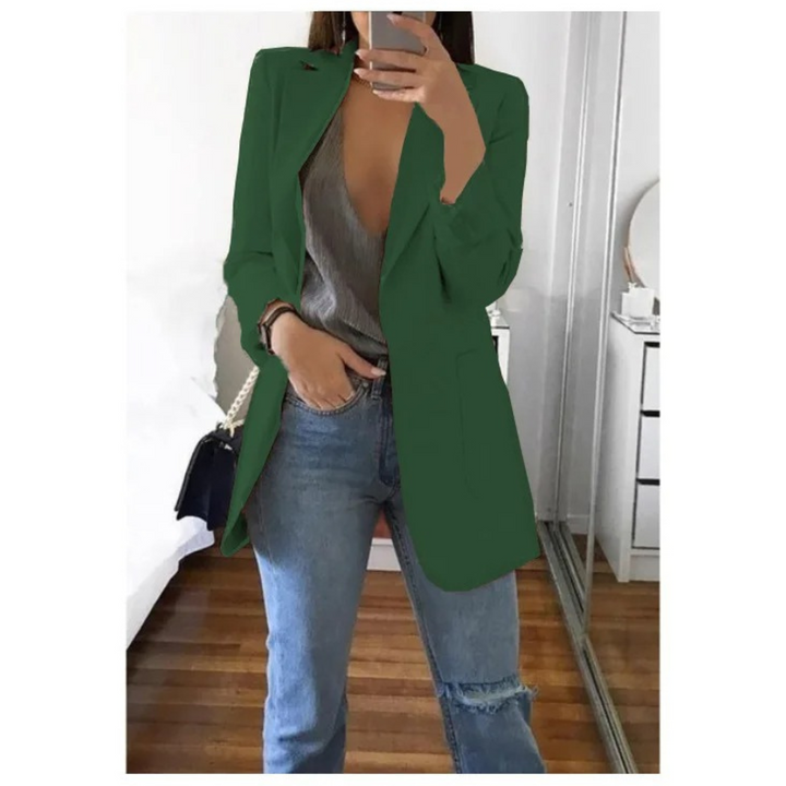 Women's Printed Double-Breasted Blazer - Ideal for Professional Wear