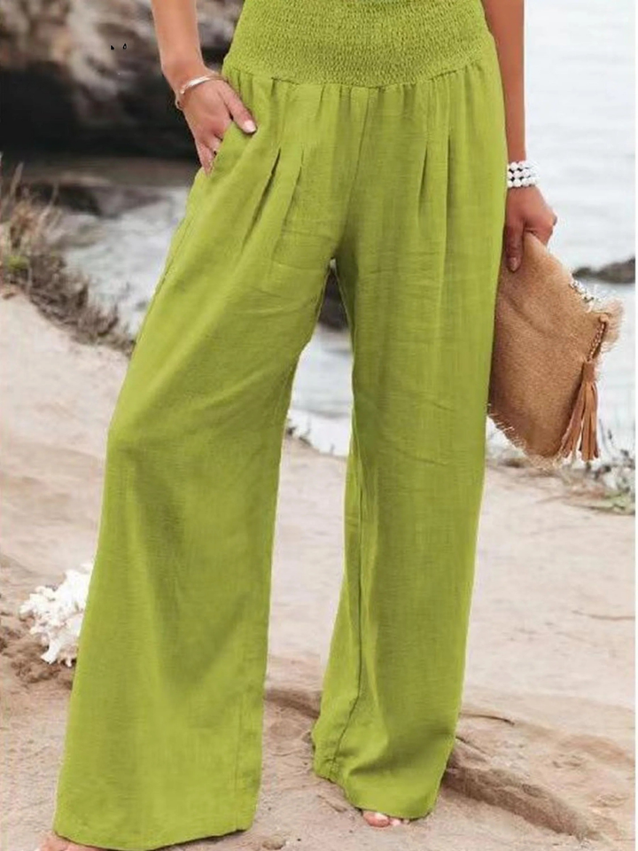 Women's Elasticated Waist-waisted Wide-leg Pants