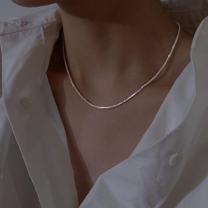 Women's Celestial Necklace with Silver Double Chain