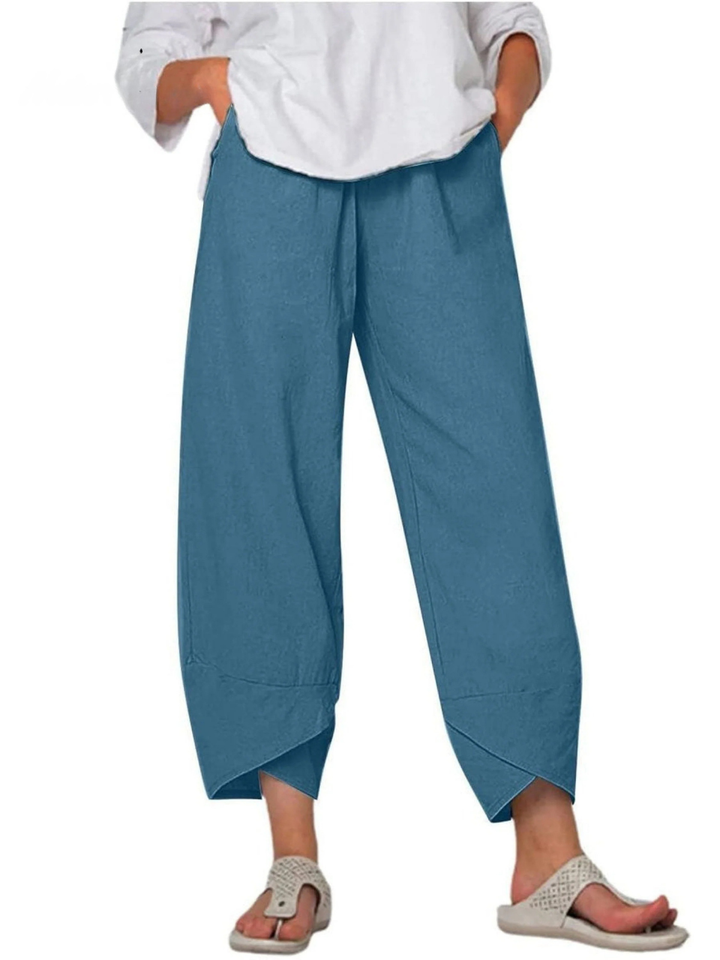Women's Solid Color Loose Elegant Casual Simple And Ninth Pants
