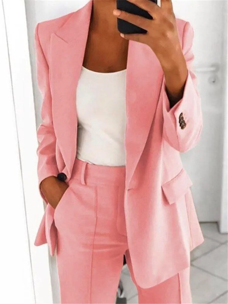 Blazer and Wide-Leg Trouser Ensemble