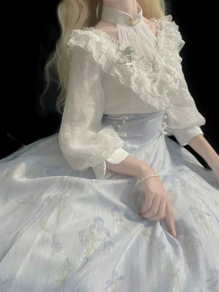 Elegant Midi Dress Inspired by Belle Époque Style