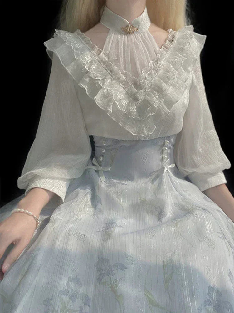 Elegant Midi Dress Inspired by Belle Époque Style