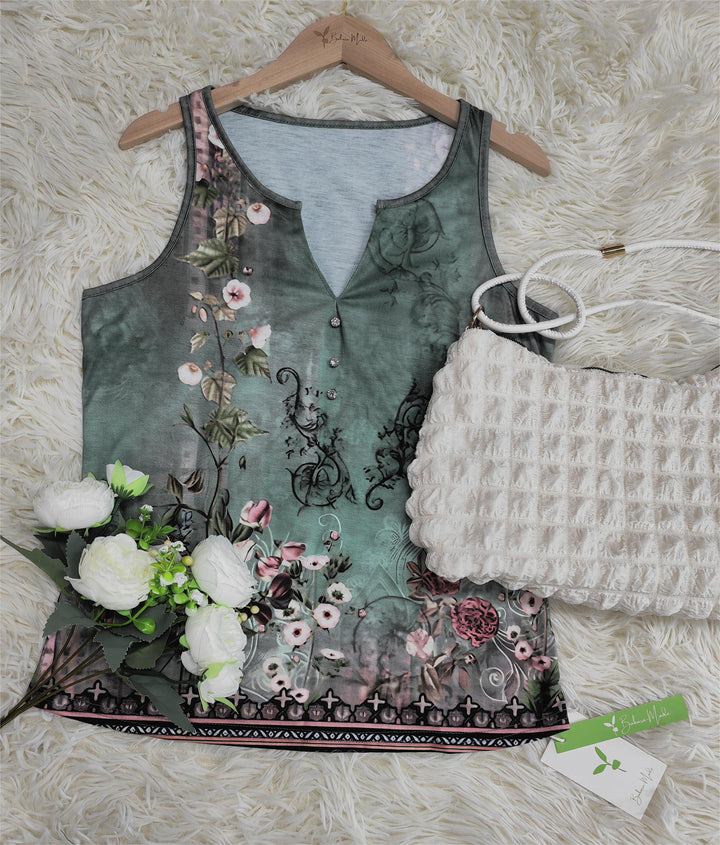 Floral Watercolor Sleeveless Top