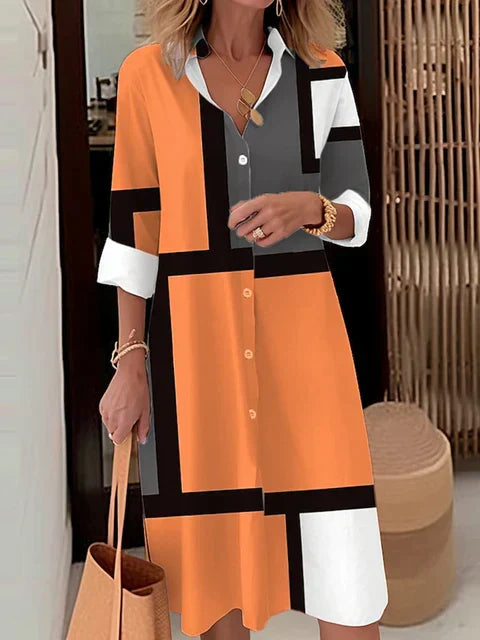 Stylish Button-Up Dress with Sophisticated Details