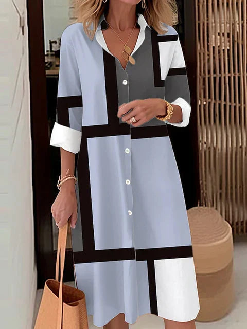 Stylish Button-Up Dress with Sophisticated Details