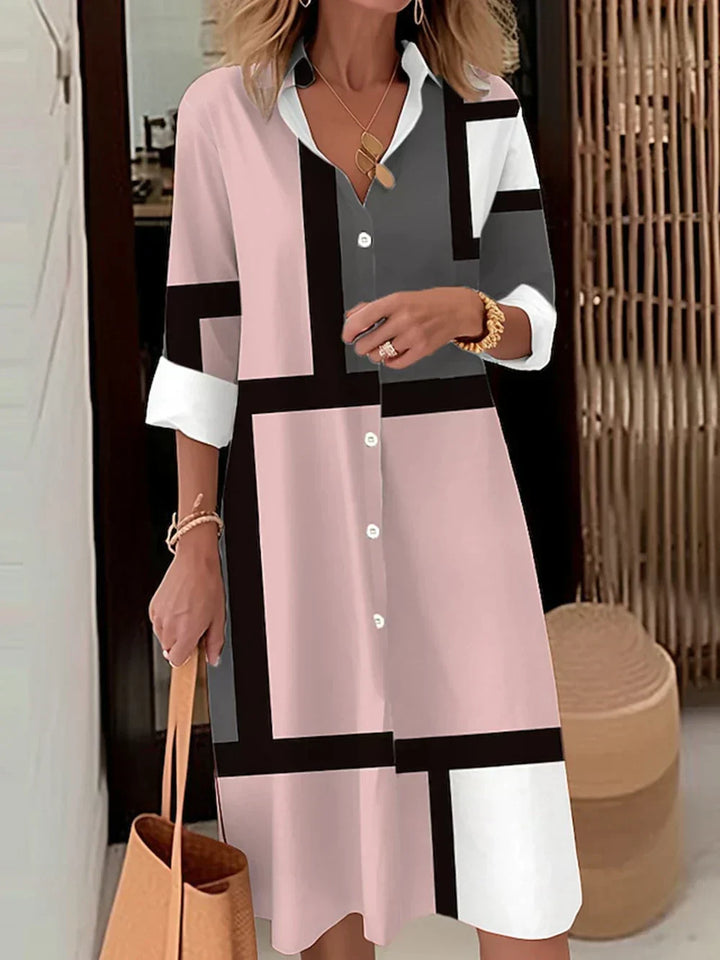 Stylish Button-Up Dress with Sophisticated Details