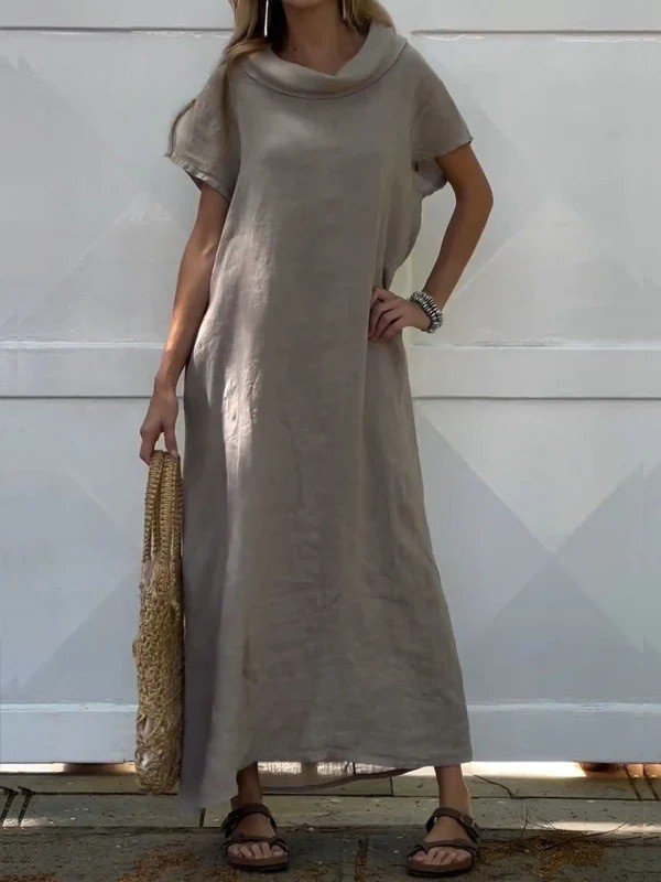 Women's Turndown Collar Pocket Dress