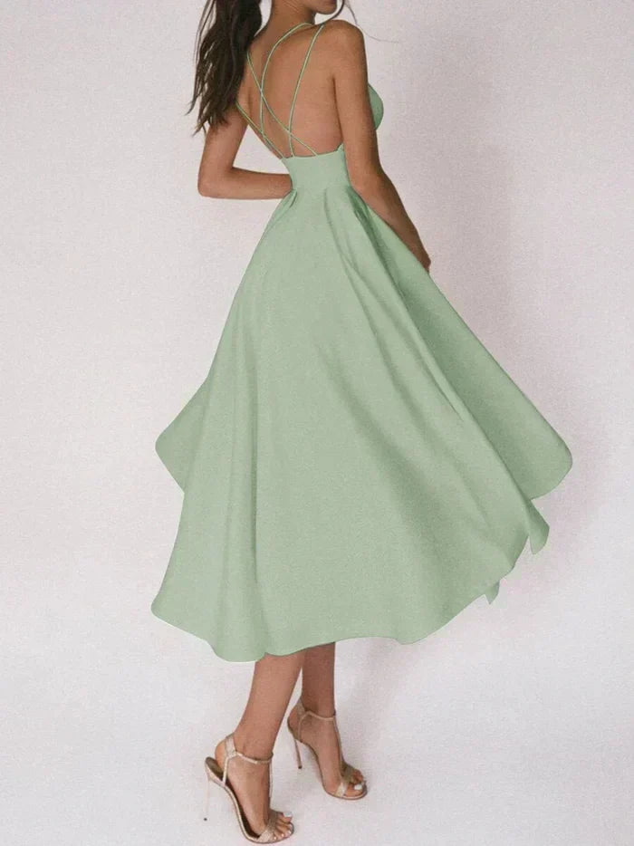 Stylish V-Neck Strappy Dress