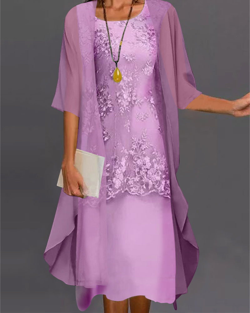 Stylish Two-Piece Chiffon Set