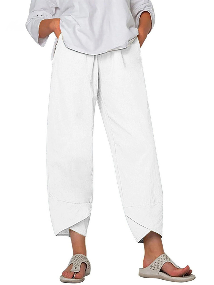 Women's Solid Color Loose Elegant Casual Simple And Ninth Pants