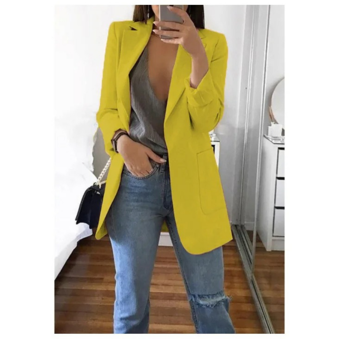 Women's Printed Double-Breasted Blazer - Ideal for Professional Wear