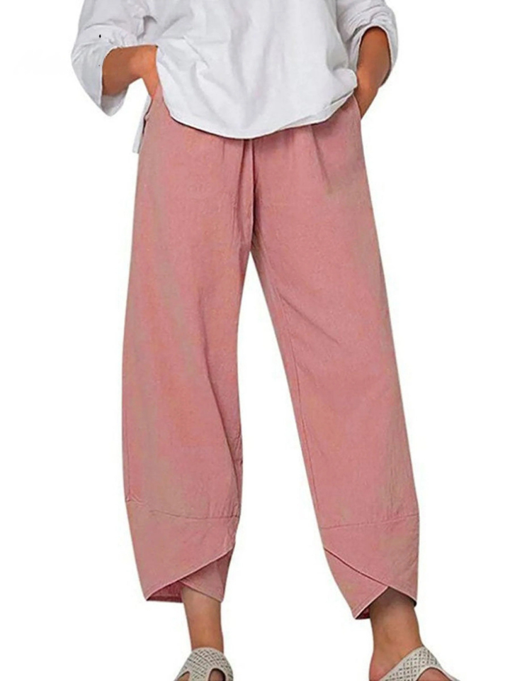 Women's Solid Color Loose Elegant Casual Simple And Ninth Pants