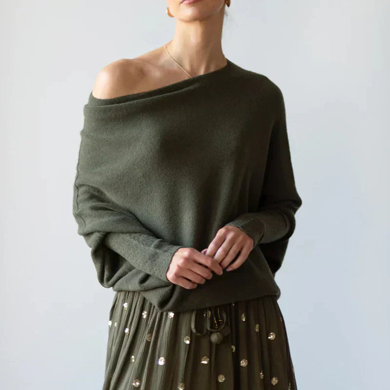 Paulina Asymmetrical Draped Sweater