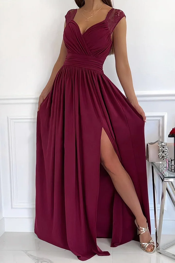 Lace Sleeveless Dress with Hem and Back Cutout Accents