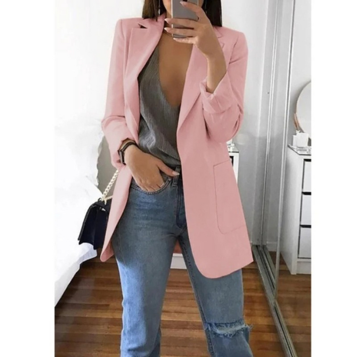 Women's Printed Double-Breasted Blazer - Ideal for Professional Wear