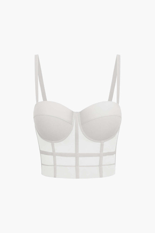 Underwire Mesh Bustier Blouse