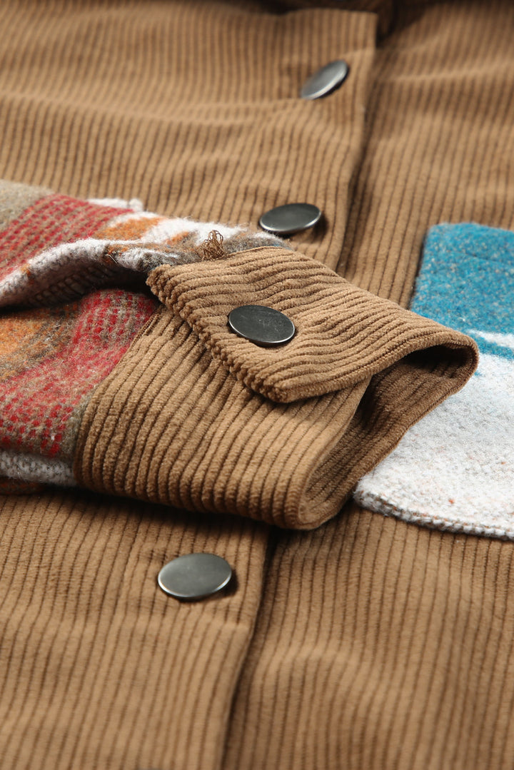 Aztec-Patterned Corduroy Jacket