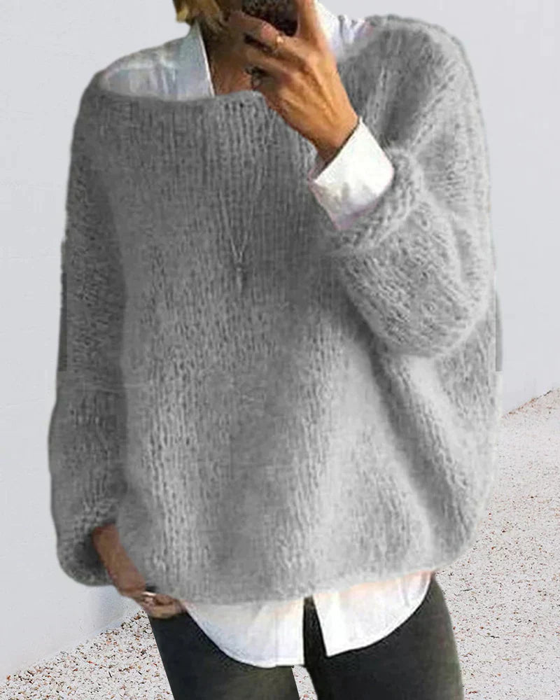 Colorful Off-Shoulder Knit Sweater