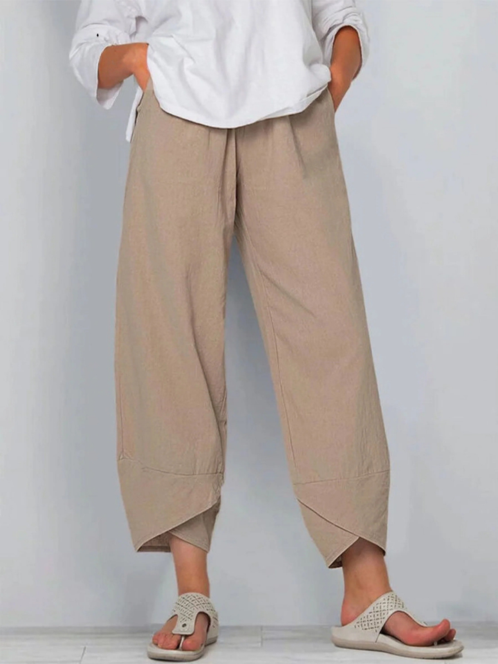 Women's Solid Color Loose Elegant Casual Simple And Ninth Pants
