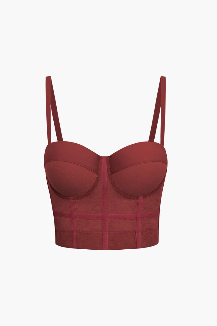 Underwire Mesh Bustier Blouse