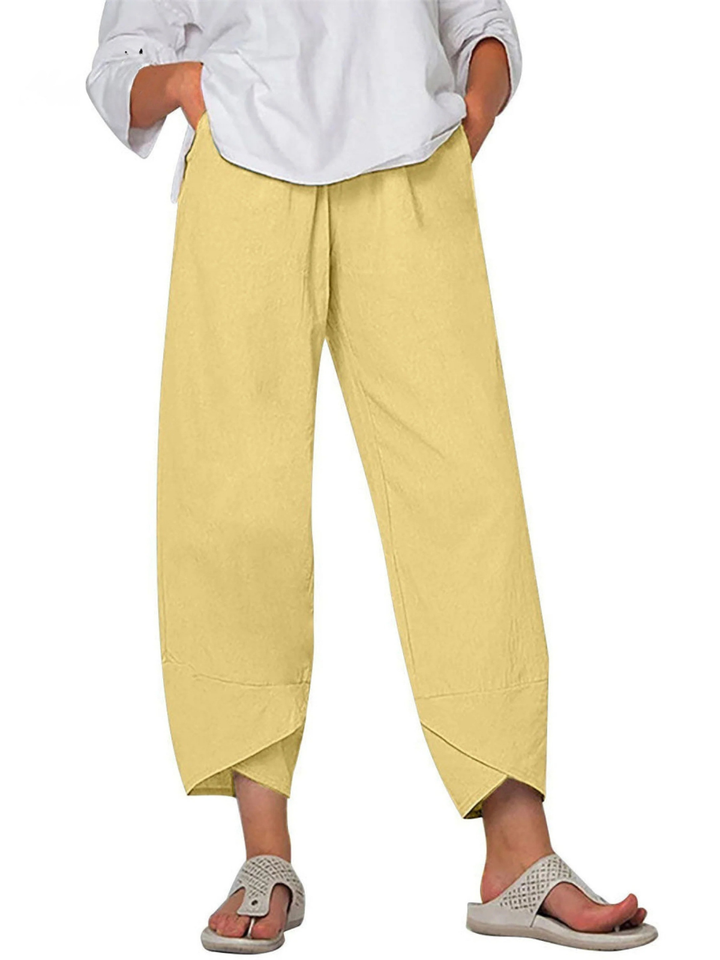 Women's Solid Color Loose Elegant Casual Simple And Ninth Pants