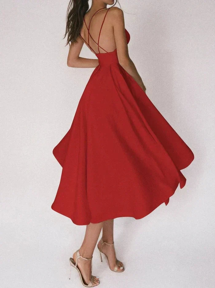 Stylish V-Neck Strappy Dress
