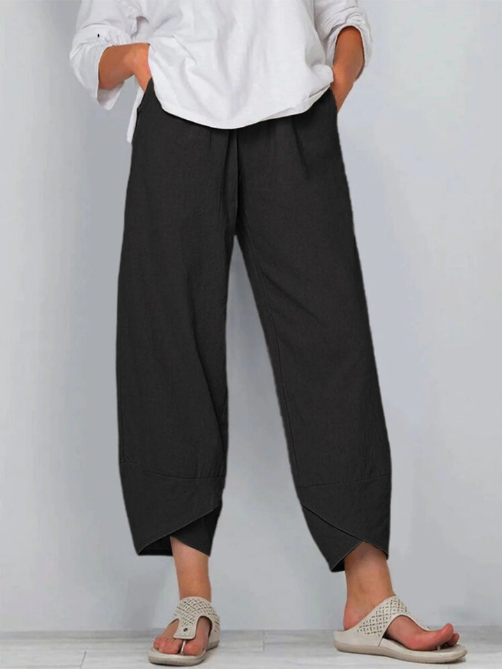 Women's Solid Color Loose Elegant Casual Simple And Ninth Pants