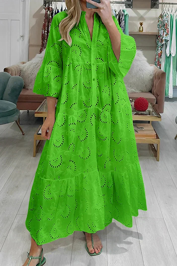 Elegant Lace Embroidery Dress