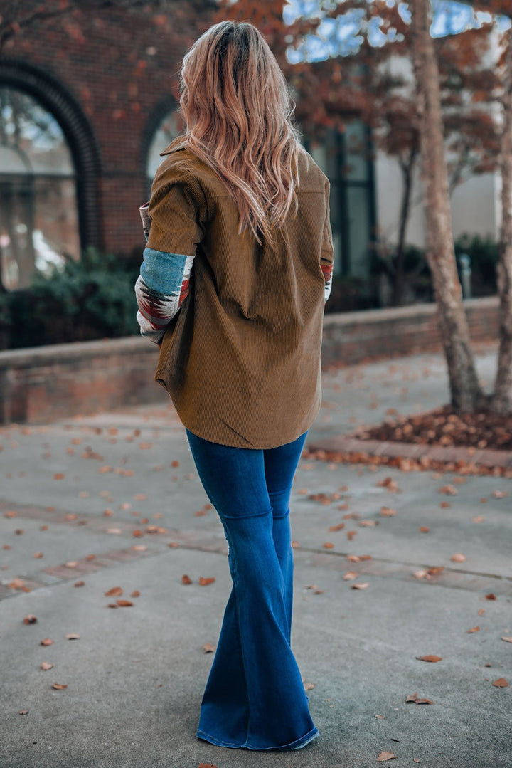 Aztec-Patterned Corduroy Jacket