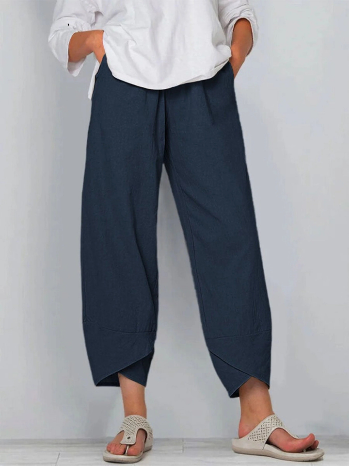 Women's Solid Color Loose Elegant Casual Simple And Ninth Pants