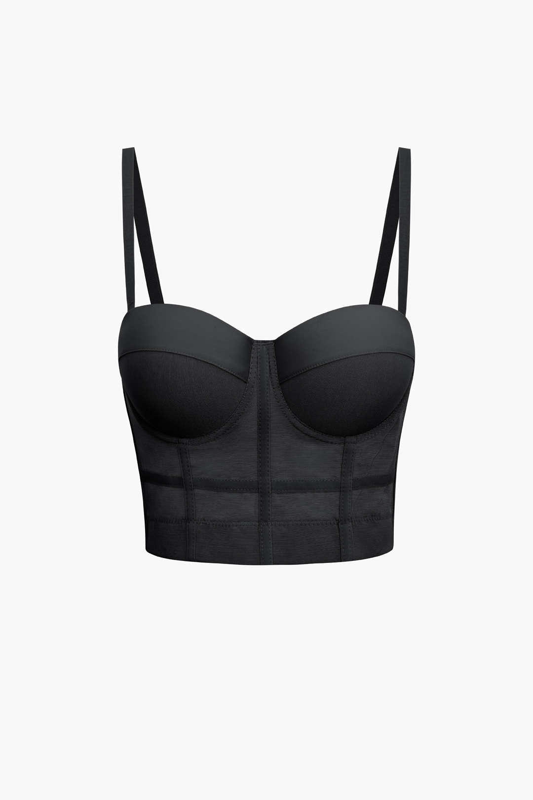 Underwire Mesh Bustier Blouse