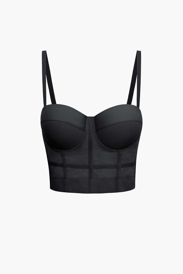 Underwire Mesh Bustier Blouse