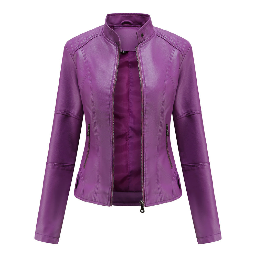 Collarless Biker Jacket