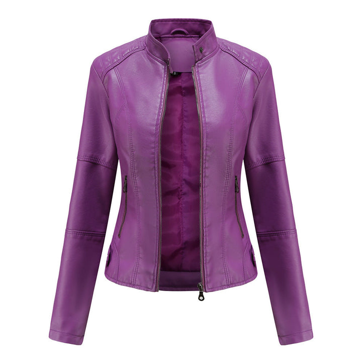 Collarless Biker Jacket