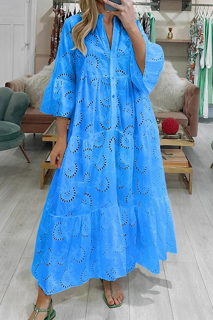 Elegant Lace Embroidery Dress