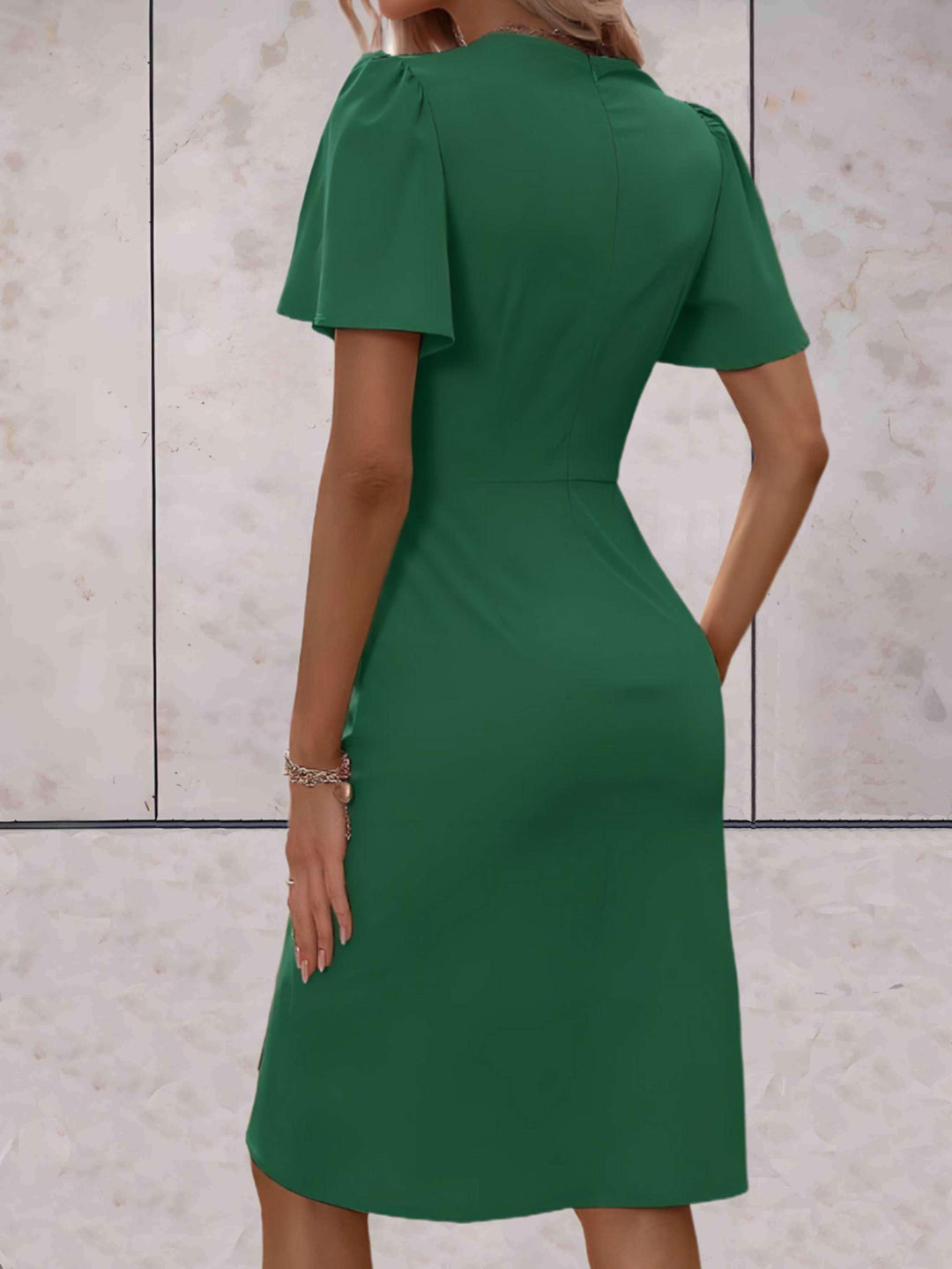 Stylish Short Sleeve Wrap Dress