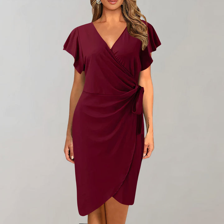 Stylish V-Neck Wrap Dress for Women - Ideal for Summer Wear