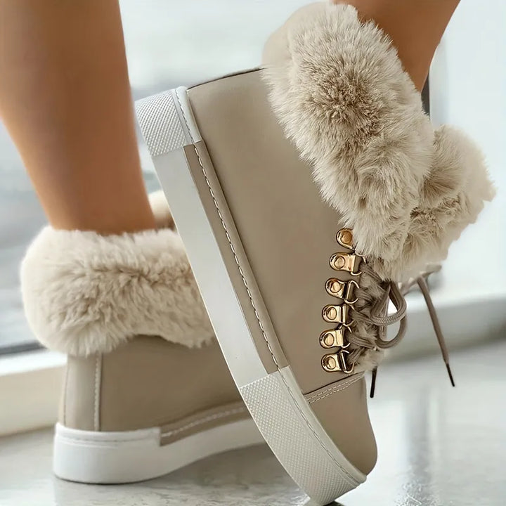 Stylish Lace-Up Padded Ankle Booties