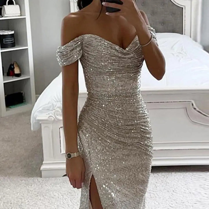 Elegant V-Neck Evening Dress