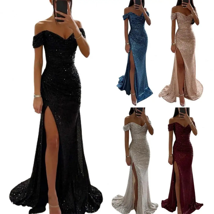 Elegant V-Neck Evening Dress