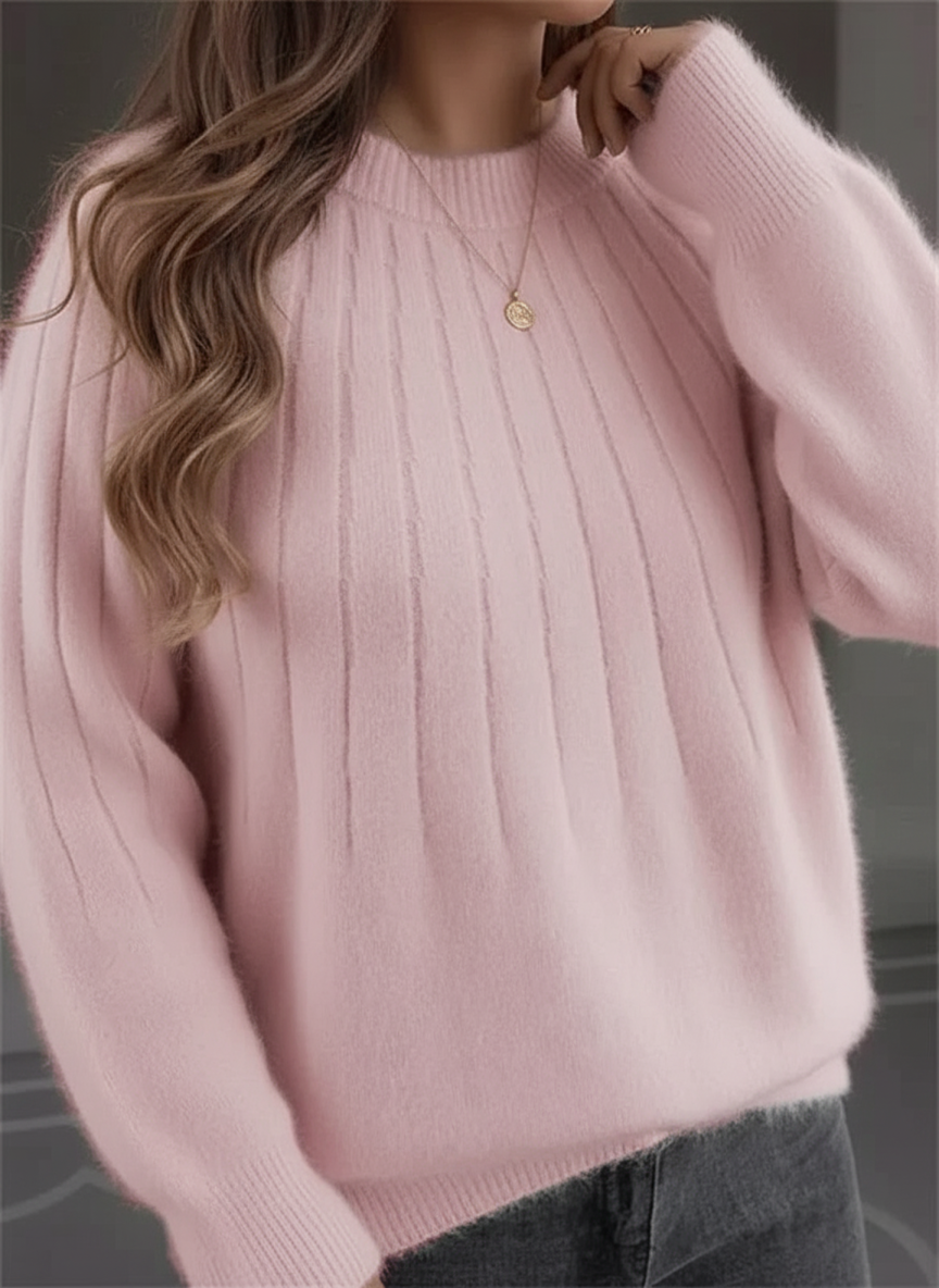 Comfortable Plus Size Women's Ribbed Knit Sweater