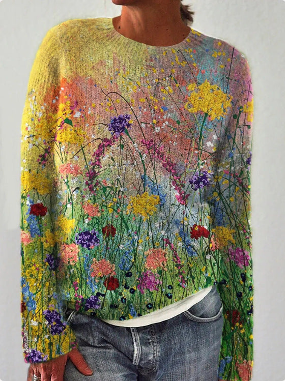 Lora Women's 3D Floral Knit Sweater